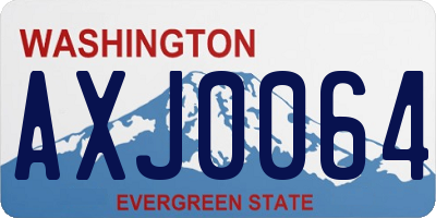 WA license plate AXJ0064