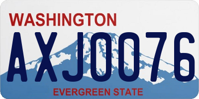 WA license plate AXJ0076