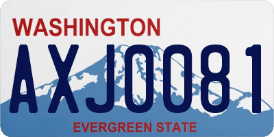WA license plate AXJ0081