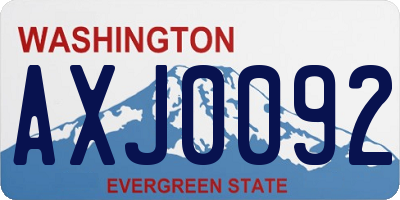 WA license plate AXJ0092