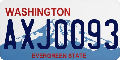WA license plate AXJ0093