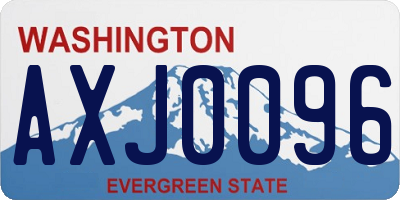 WA license plate AXJ0096