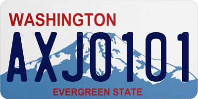 WA license plate AXJ0101