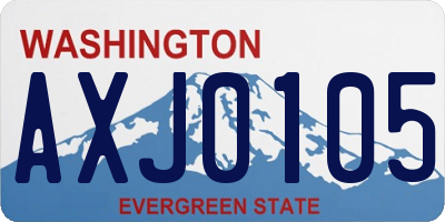 WA license plate AXJ0105