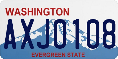 WA license plate AXJ0108