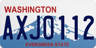 WA license plate AXJ0112
