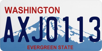 WA license plate AXJ0113