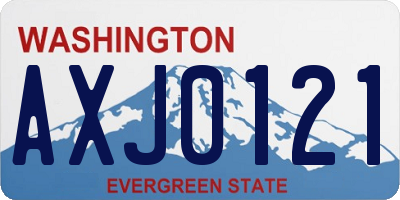 WA license plate AXJ0121