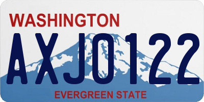 WA license plate AXJ0122