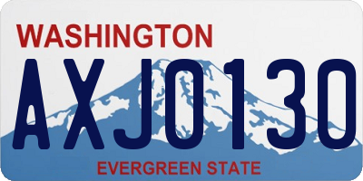 WA license plate AXJ0130