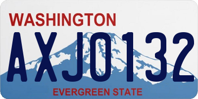 WA license plate AXJ0132