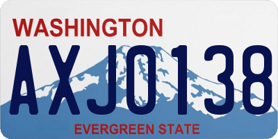 WA license plate AXJ0138