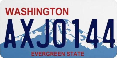 WA license plate AXJ0144
