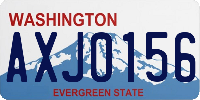 WA license plate AXJ0156