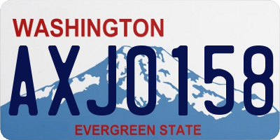 WA license plate AXJ0158
