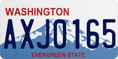 WA license plate AXJ0165