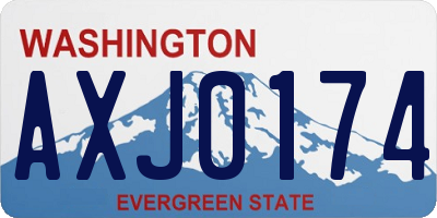 WA license plate AXJ0174