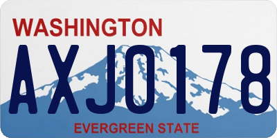 WA license plate AXJ0178