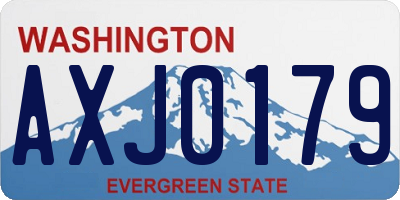 WA license plate AXJ0179
