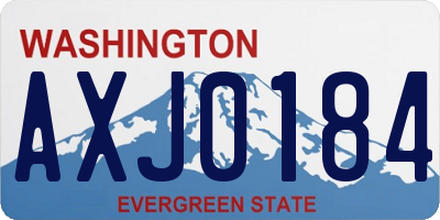 WA license plate AXJ0184