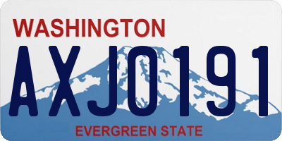WA license plate AXJ0191