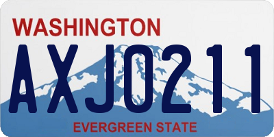 WA license plate AXJ0211