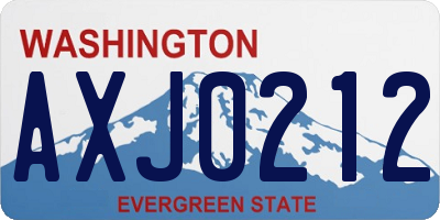 WA license plate AXJ0212