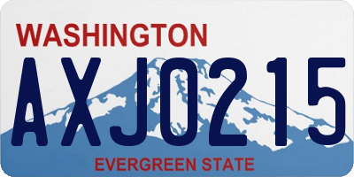 WA license plate AXJ0215