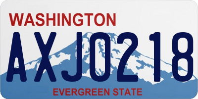 WA license plate AXJ0218