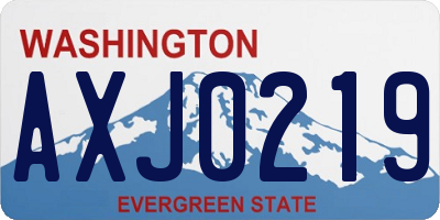 WA license plate AXJ0219