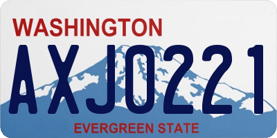 WA license plate AXJ0221