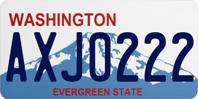 WA license plate AXJ0222