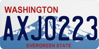 WA license plate AXJ0223