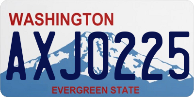 WA license plate AXJ0225