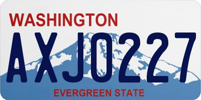 WA license plate AXJ0227