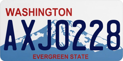 WA license plate AXJ0228
