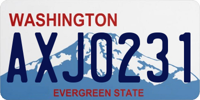 WA license plate AXJ0231