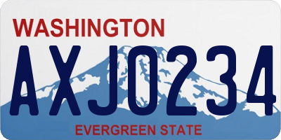 WA license plate AXJ0234