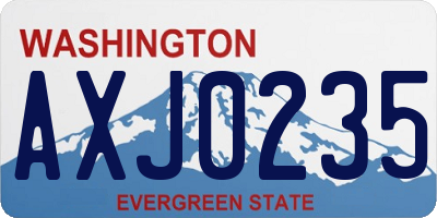 WA license plate AXJ0235