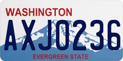WA license plate AXJ0236