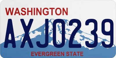 WA license plate AXJ0239