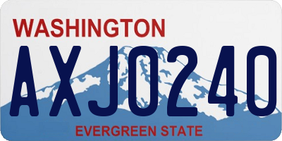 WA license plate AXJ0240