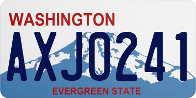 WA license plate AXJ0241