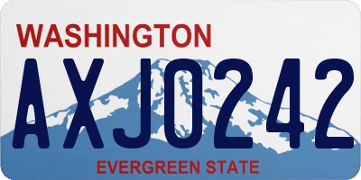 WA license plate AXJ0242