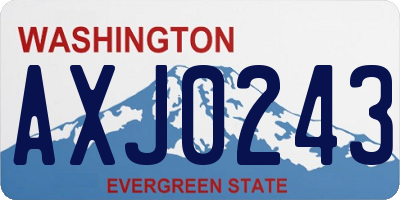 WA license plate AXJ0243