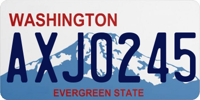 WA license plate AXJ0245