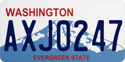 WA license plate AXJ0247