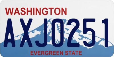 WA license plate AXJ0251