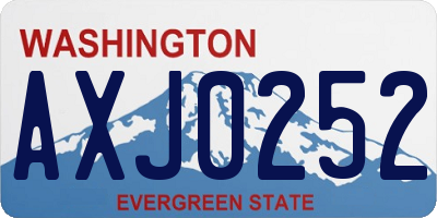 WA license plate AXJ0252