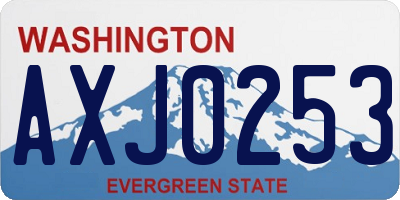 WA license plate AXJ0253